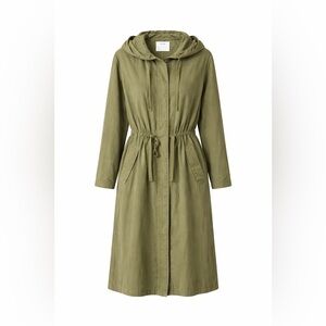 Moussy Olive Green Hooded Trench Coat Free S Luxury Minimalist Capsule Wardrobe